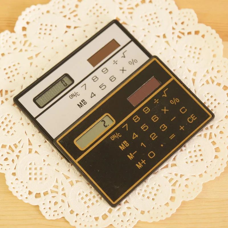 1 قطع الأزياء الإبداعية البسيطة بطاقة حاسبة الاطفال الرياضيات إمدادات المحمولة الطاقة الشمسية حاسبة البسطاء التعلم لوازم أداة
