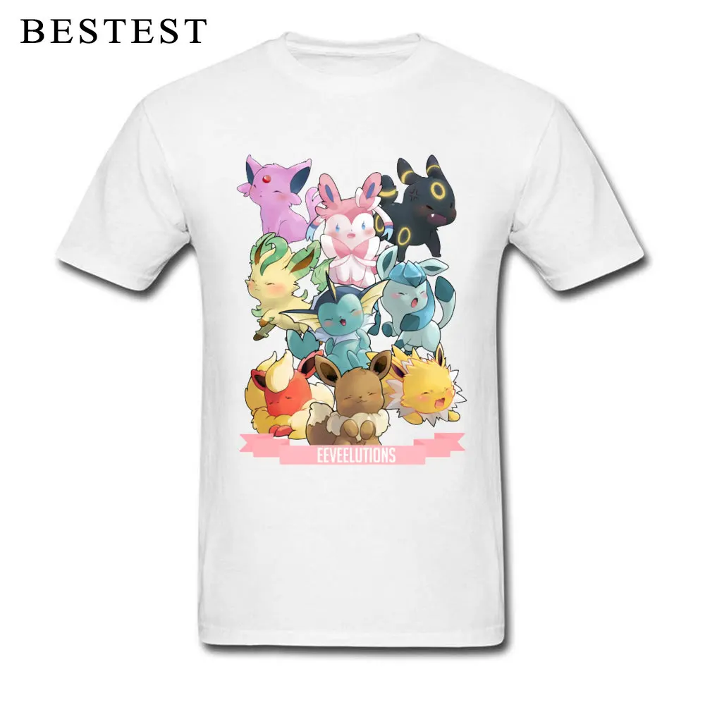 

Eeveelutions T-shirt Men Pokemon Tshirt Pikachu Japan Anime Manga Cartoon T Shirts Marvel Couple Gift Clothes Pure Cotton Tops