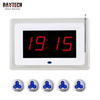 

DAYTECH Wireless Service Call Button Pager Panel with Transmitter Coaster Pagers for Restaurant/Cafe/Hospital