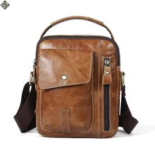 Fashion Men’s Bags Genuine Leather Bag Male Messenger Crossbody Bags Casual Cowhide Flap Leather Men Shoulder Bag Man