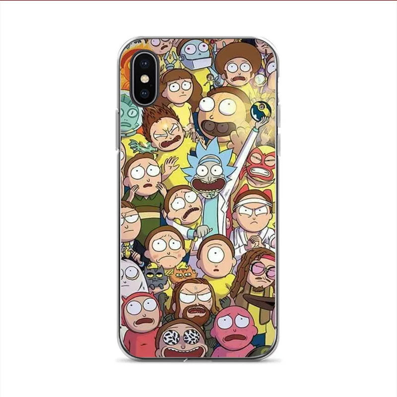 IMIDO family Love Рик и Морти funda мягкий пластиковый чехол для Apple iPhone X 6 6plus 6s 5 5S 7 8plus xr xs xsmax чехол