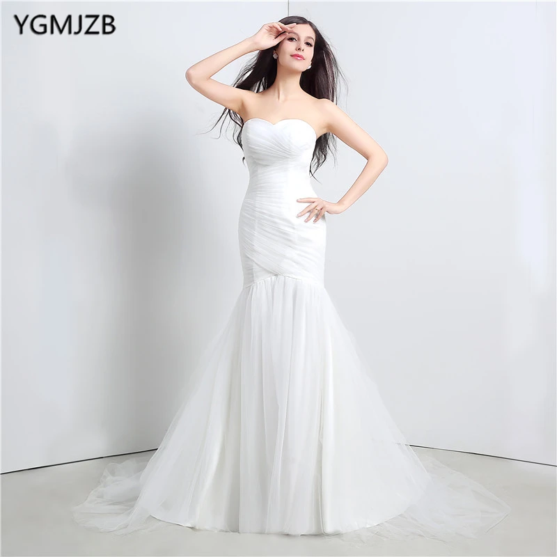 Aliexpress.com : Buy Plus Size White Wedding Dresses Long 2018 Mermaid
