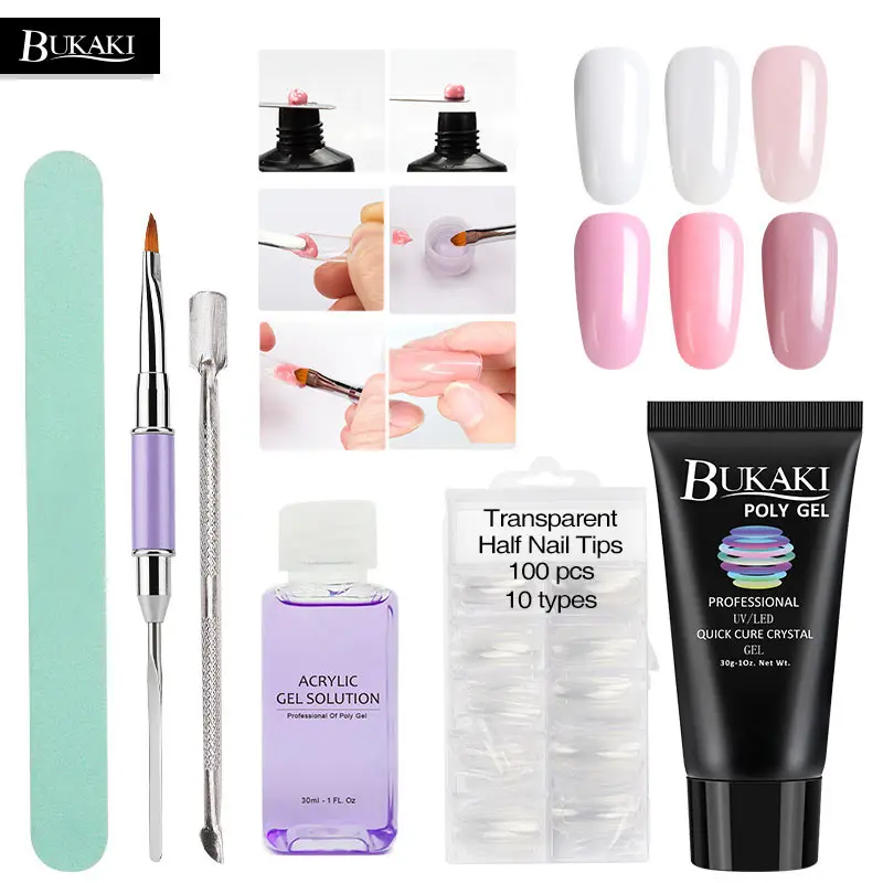 BUKAKI Poly Gel Acrylic Nail Enhancement UV Builder Gel Varnish Polish