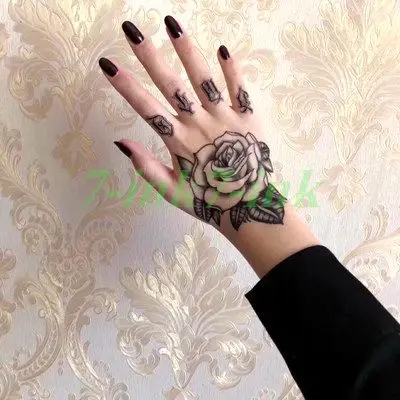 Водостойкие Временные татуировки, наклейки blackcool flower tatouage temporaire, Водная передача, поддельные татуировки, флеш-тату для мужчин и женщин - Цвет: Светло-зеленый