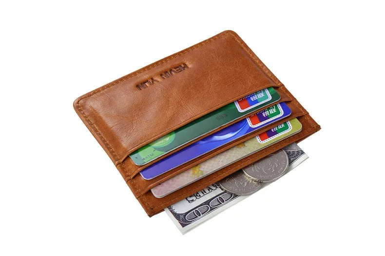 Кевин Юн дизайнерский бренд Винтаж Для мужчин держатель карты бумажник Пояса из натуральной кожи мини карман кредитной ID Card Case