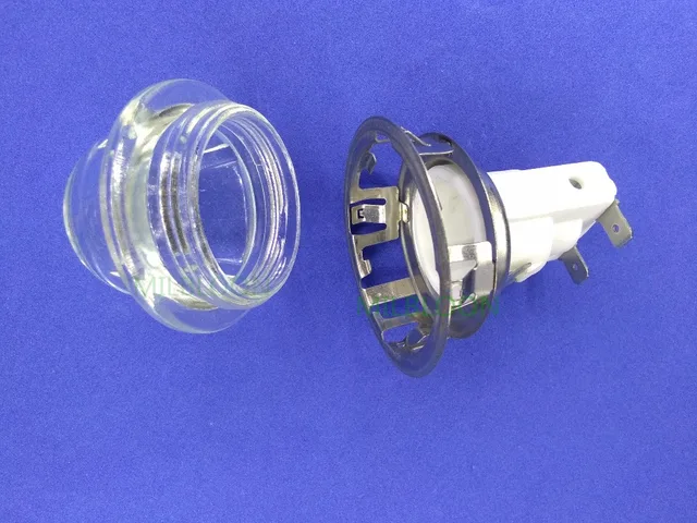 Portalampada Forno E14 500&deg;C Con Lampadina 25W | Vetro Temperato E Acciaio Inox - Per Forni Domestici