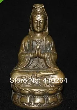 

[Nice Discount ] fast Shipping Tibet Buddhist bronze Goddess of Mercy kwan-Yin Buddha Statue