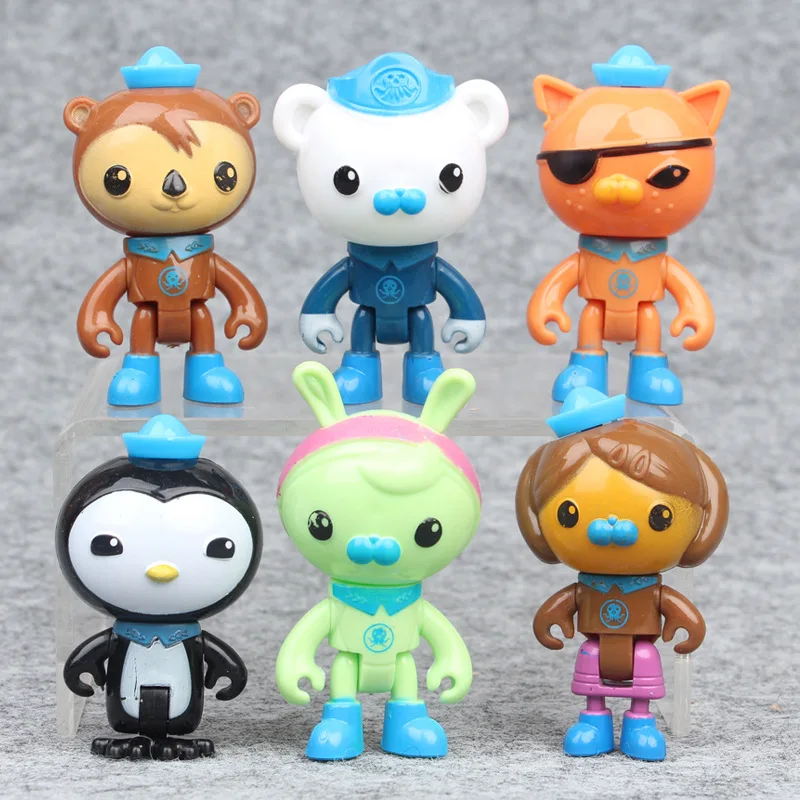 6 шт./компл. Octonauts ракушки kwazii шеллингтон песо Даши настроить ПВХ 6-7 см Фигурки
