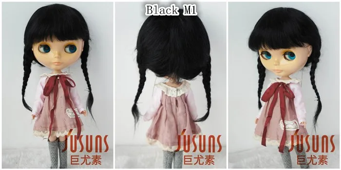 JD018 10-11 дюймов мохер парики Красивая Ана две косы BJD кукла парик Мода Кукла волосы