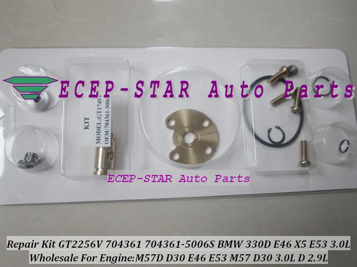 GT2256V 704361 704361-5006S Turbo Repair Kit rebuild Turbocharger For BMW 330D E46 X5 E53 3.0L 1999-2004 M57 D30 M57D 3.0D 2.9L (1)