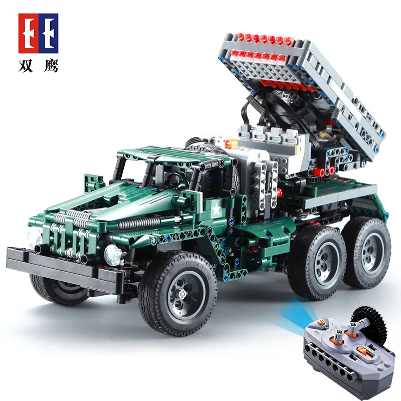 

Remote control M1A2 tank rocket gun building blocks children's toys