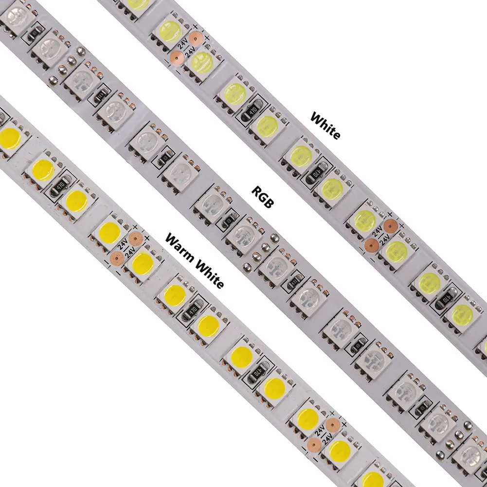 DC 12 В 24 В 5 М 600 светодиодный 5050 sttrip светодиодный гибкий светодиодный ленточный веревочный светильник 120 светодиодный/м не водонепроницаемый белый светильник ing светильник/теплый белый/RGB