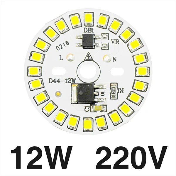 Светодиодный чип SMD2835 с бусинами, 15 Вт, 12 Вт, 9 Вт, 7 Вт, 5 Вт, 3 Вт, переменный ток, 220 В, умный IC светодиодный чип, сделай сам, Светодиодный точечный светильник, светильник для наружного наводнения, лампа, светильник - Испускаемый цвет: 12W 220V