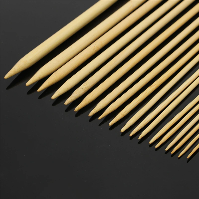 36 шт./компл., 18 размеров, 36 см, один острый бамбуковый набор иголок для вязания 2,0 мм-10,0 мм, набор PK, гладкий инструмент для вязания крючком в китайском стиле