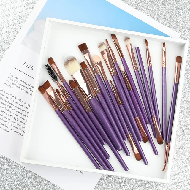ROSALIND 20Pcs Professional Makeup Brushes Set Powder Foundation Eyeshadow Make Up Brushes Cosmetics Soft Synthetic Hair -