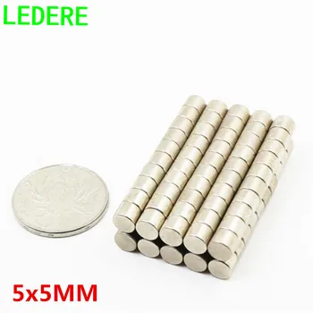 

LEDERE 200pcs 5x5 N35 Mini Super Strong Powerful Round Craft Rare Earth Neodymium Magnets 5*5 5mmx5mm