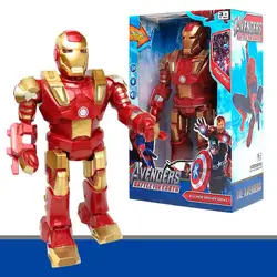 Мстители фигурка электрическая ходячая Капитан Америка Железный человек огни звук робот герой Marvel модель персонажа куклы игрушки мальчики