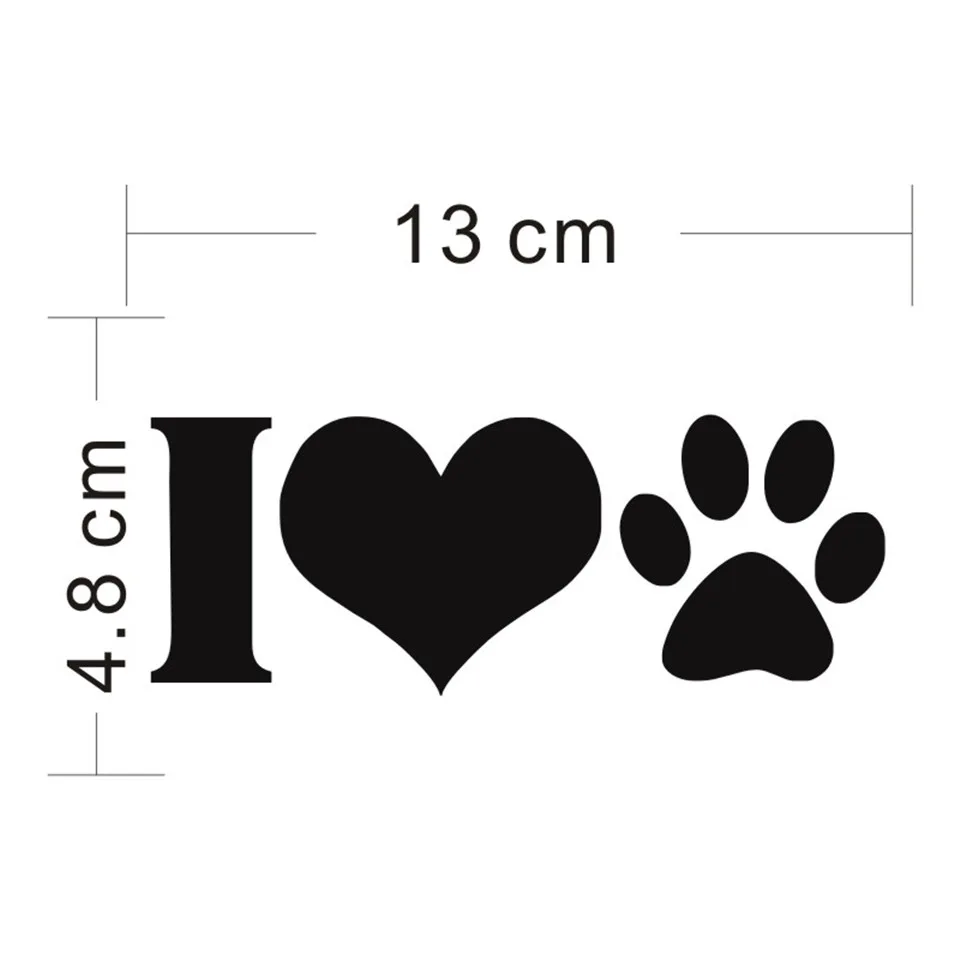 134.8 cm I LOVE Animal Dog Paw Print Vinyl Graphic Decal Car Sticker Decoration BlackSliverLaser Stickers for BWM Ford Toyota (10)