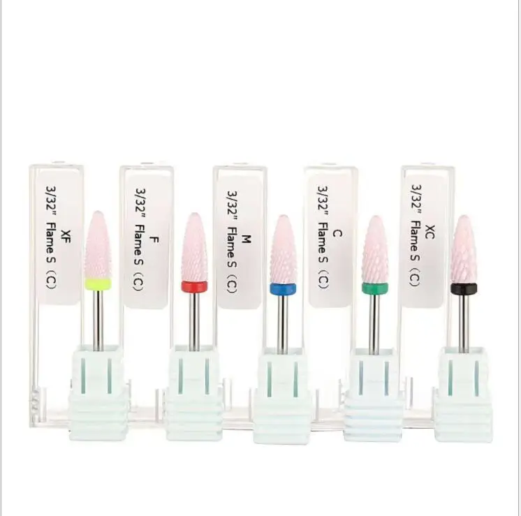 

Nail art ceramic corn grinding head bit Electric nail grinding machine parts pink is not hot