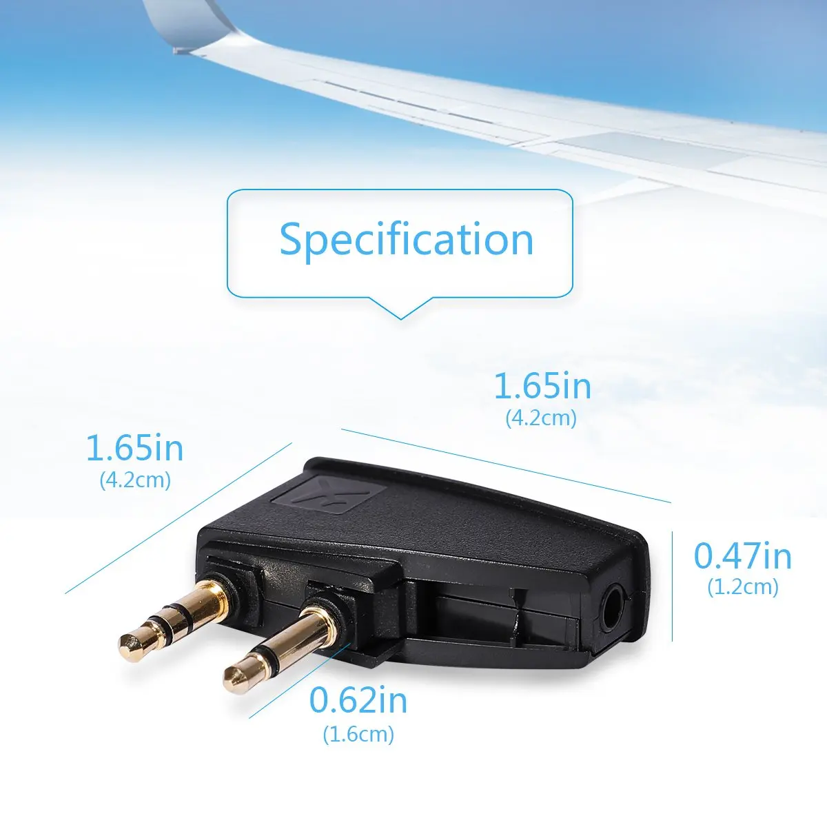 2 Pack Generic Airline Airplane Flight Headphone Adapter Converter for Bose QC2 QC3 QC15 QC20 QC25 AE2 Headphones