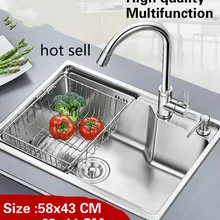 Квартира Высокое качество Мини кухня один желоб раковина мыть овощи 304 нержавеющая сталь Горячая Распродажа 58x43/62x44 см