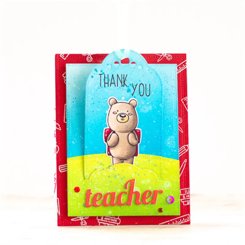 Naifumodo Word Teacher Script штампы для резки металла трафарет скрапбукинга букв DIY альбома