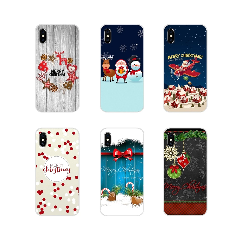 

For Apple iPhone X XR XS MAX 4 4S 5 5S 5C SE 6 6S 7 8 Plus ipod touch 5 6 Accessories Phone Shell Cover merry Christmas Flexible