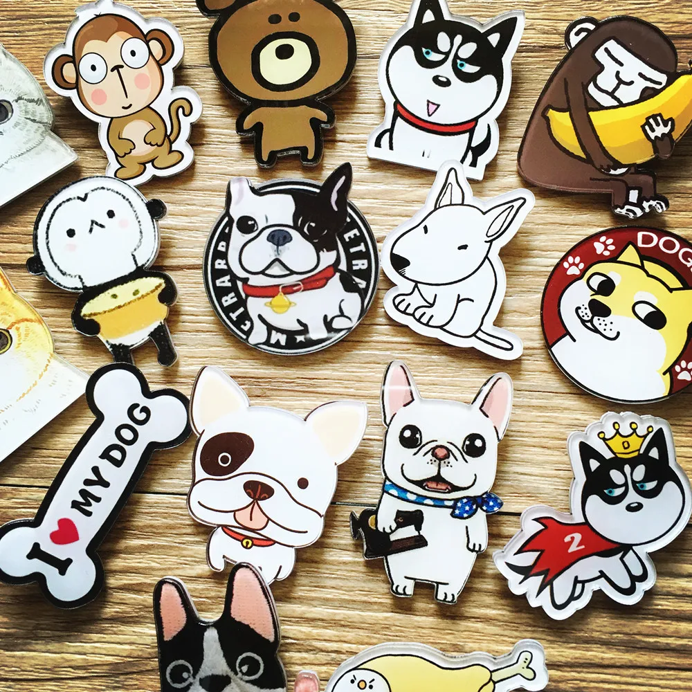 1 PCS Free Shipping Brooch Cartoon Animal Acrylic Badges Backpack Accessories Badge Decoration Brooches