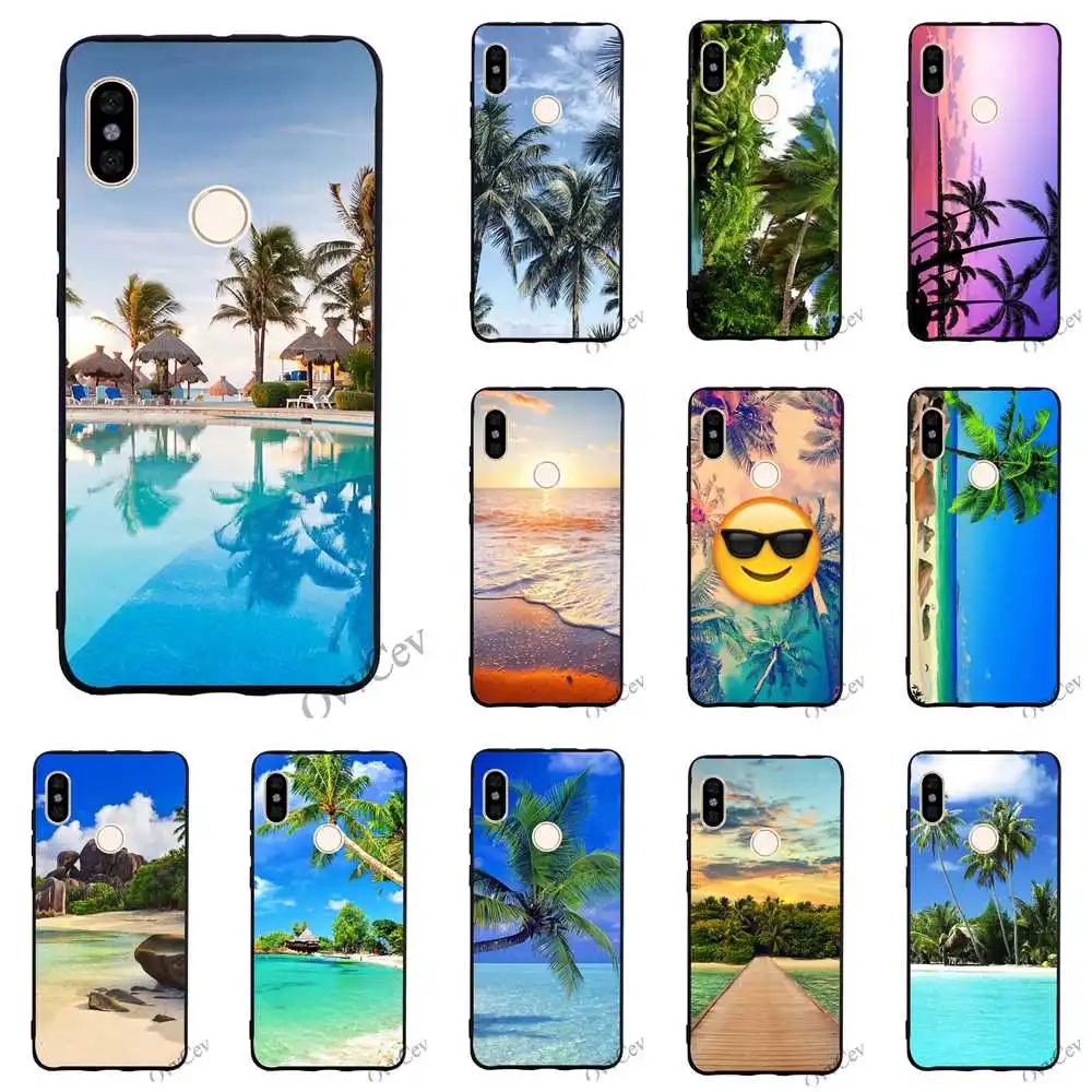 

Print Tropical palm trees Sea Beach spray Phone Cover for Xiaomi Redmi 6A Case 4A 4X 5 Plus 5A Prime Note 5 6 Pro Covers Back