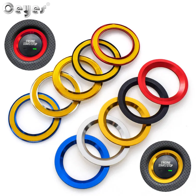 

Ceyes Car Styling Auto Engine Start Stop Ring Sticker Case For Cadillac XT5 For Toyota Rav4 For Chevrolet Builk Decorative Cover