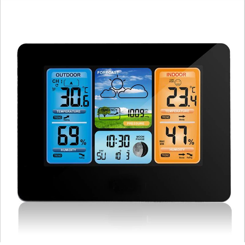 

Weather Station Digital Thermometer Hygrometer Wireless Sensor Forecast Temperature Watch Wall Desk Alarm Clock Temperatuur Mete