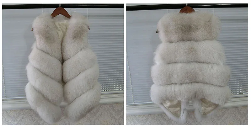 OFTBUY, самый большой меховой жилет из натурального Лисьего меха, роскошный женский зимний модный меховой жилет, Женское пальто из натурального меха