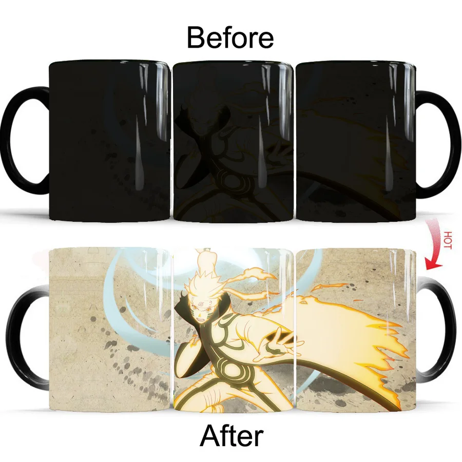 

1PCS NARUTO Color Changing Mug Cool 350ml Ceramic Milk Tea Cup For Kids Christmas Gift 6 Styles
