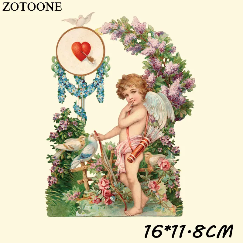 

ZOTOONE Cheap Custom Patch Thermal Iron on Transfer Sticker Vinyl Hot Heat Transfers for Clothes T-Shirt Fabric Applique Cupid C