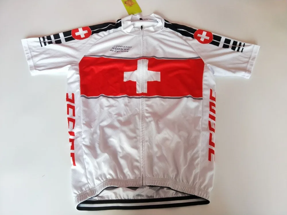 

2019 Breathable Switzerland Team Cycling Jersey Top Men Short Cycling Clothing Racing Sport mtb Bike Jersey Bicycle Clothes