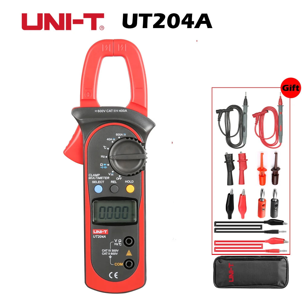 

UNI T UT204A Clamp Meter Auto Range Multimeter pinza amperimetrica digital data show amperimetro capacitance meter current clamp