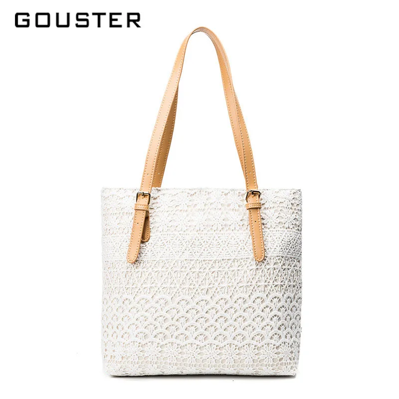 

2018 New arrival Women Shoulder bag Trend Lace Tote Holographic Female handbags Lady Floral Tote high quality Luxury Beach bags