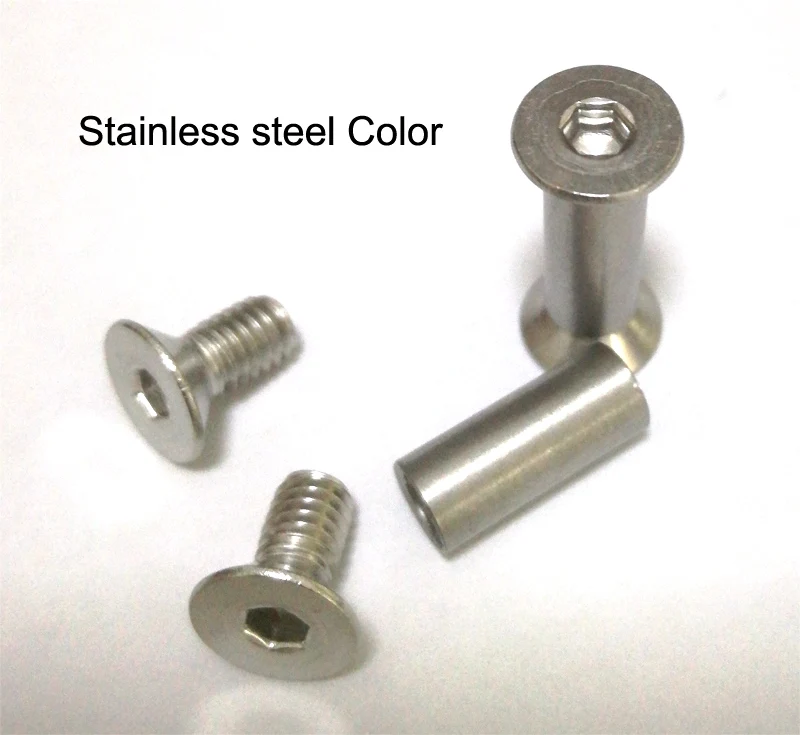

14.0mm x6mm (609) Stainless steel Knife Handle Flat head hex Chicago black Screws Suitable for 6mm hole