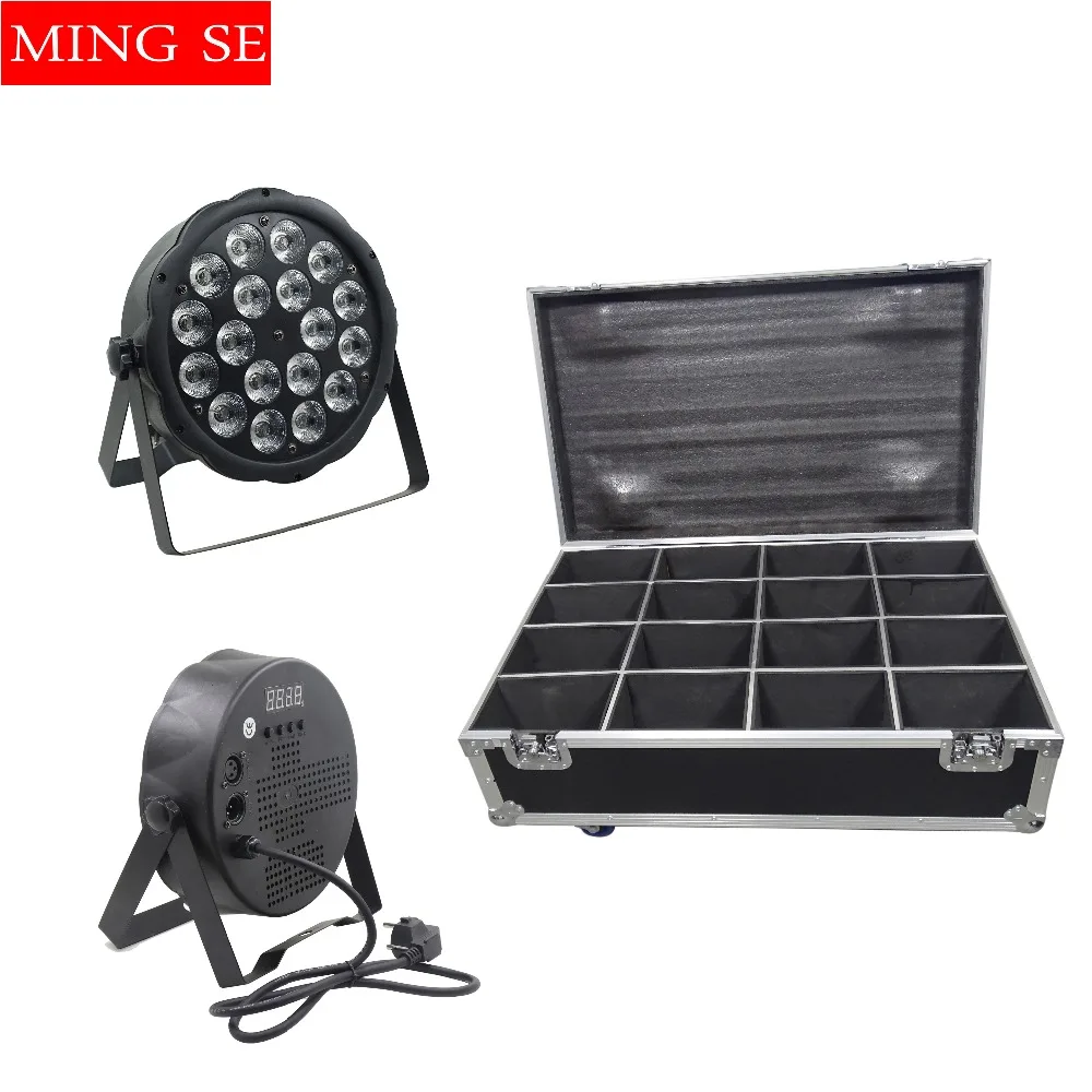 

16pcs 18x10W large lens RGBW 4in1 LED par light 18 * 10w with Flig DMX512 control disco stage DJ wedding light with Flight Case