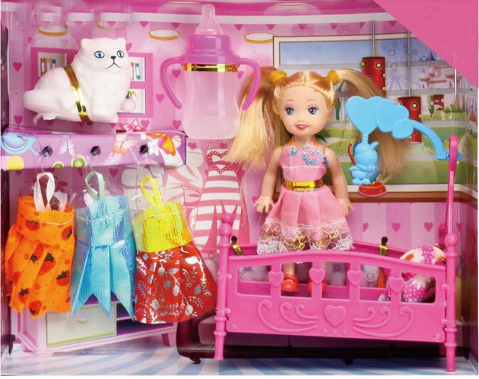 2016 mini doll for Doll Dress accessories set The Baby Animals Cots Exquisite Gift Set Diy