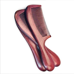 Hot Sale Anti-Static Handicraft Natural Violet wood Sandal Hair Combs Fine Comb Round Handle Wooden Detangling Hair Combs Brush