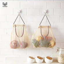 Luluhut, кухонная сумка для хранения овощей, дышащая сетчатая сумка для хранения фруктов, сумка для хранения лука, чеснока, имбиря