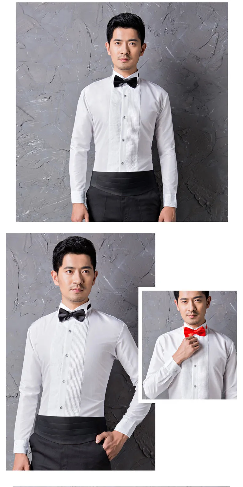 Черный, белый цвет Для мужчин рубашки смокинг для официальных мероприятий вечерние костюм для ночного клуба певица хора рубашка с длинными