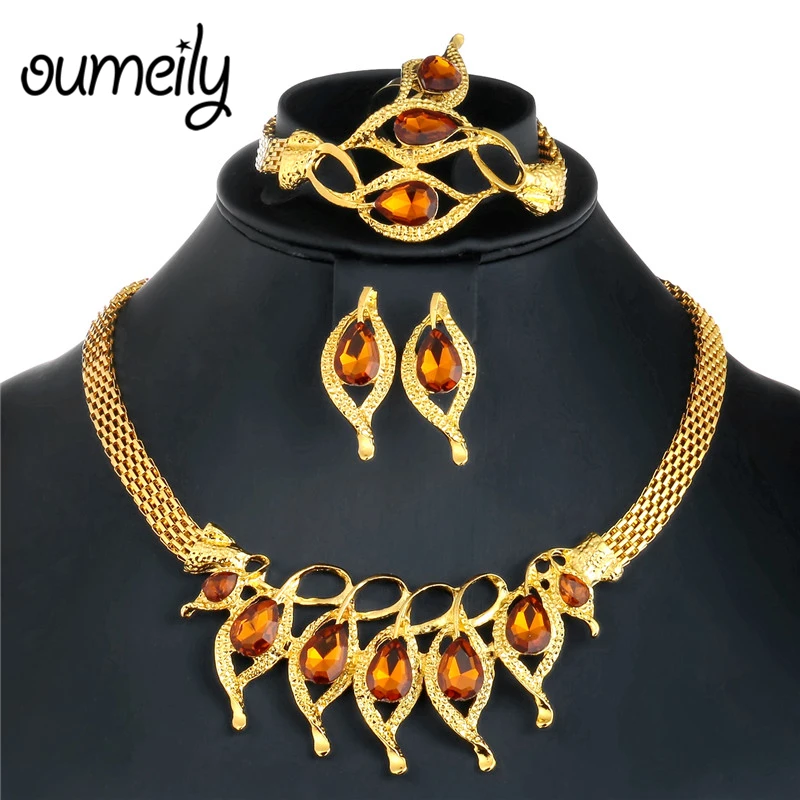 

African Beaded Jewelry Sets For Women Bride Wedding Big Nigerian Necklace Silver Gold Color Christmas Gift Flower Jewelry Sets