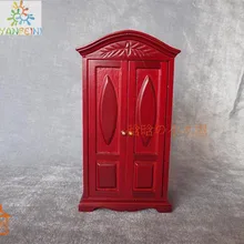 Деревянный ящик для красного резные шкаф кукольный домик миниатюрная мебель 1/12 масштаб C011 brinquedos Juguetes