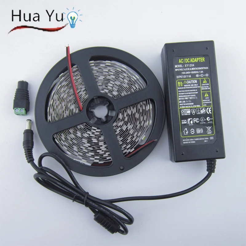 

10Set LED 5050 strip 5M 12V fexible led ribbon LED light led tape 60LED/M,white/warm /blue/green/red/yellow+12V 4A power adapter