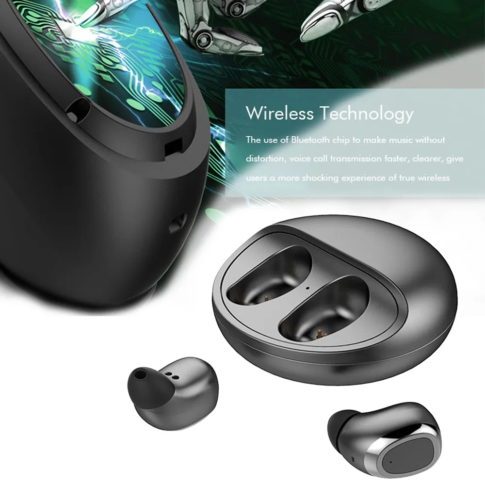 

Bluetooth Twins Wireless Earphones Bluetooth Earphones 3D Stereo Sound Earbuds with Dual Microphone and Charging box *