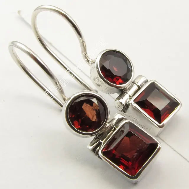 Chanti International Silver Genuine Garnet Earrings 1 Inches Semi Chanti International Silver Genuine Garnet Earrings 1 Inches Semi Precious Gem