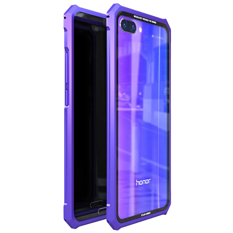 For Huawei Honor 10 Case+Honor Aluminum Case+9H tempered glass+interesting Shockproof Metal Frame Bumper Phone Cases Cover |