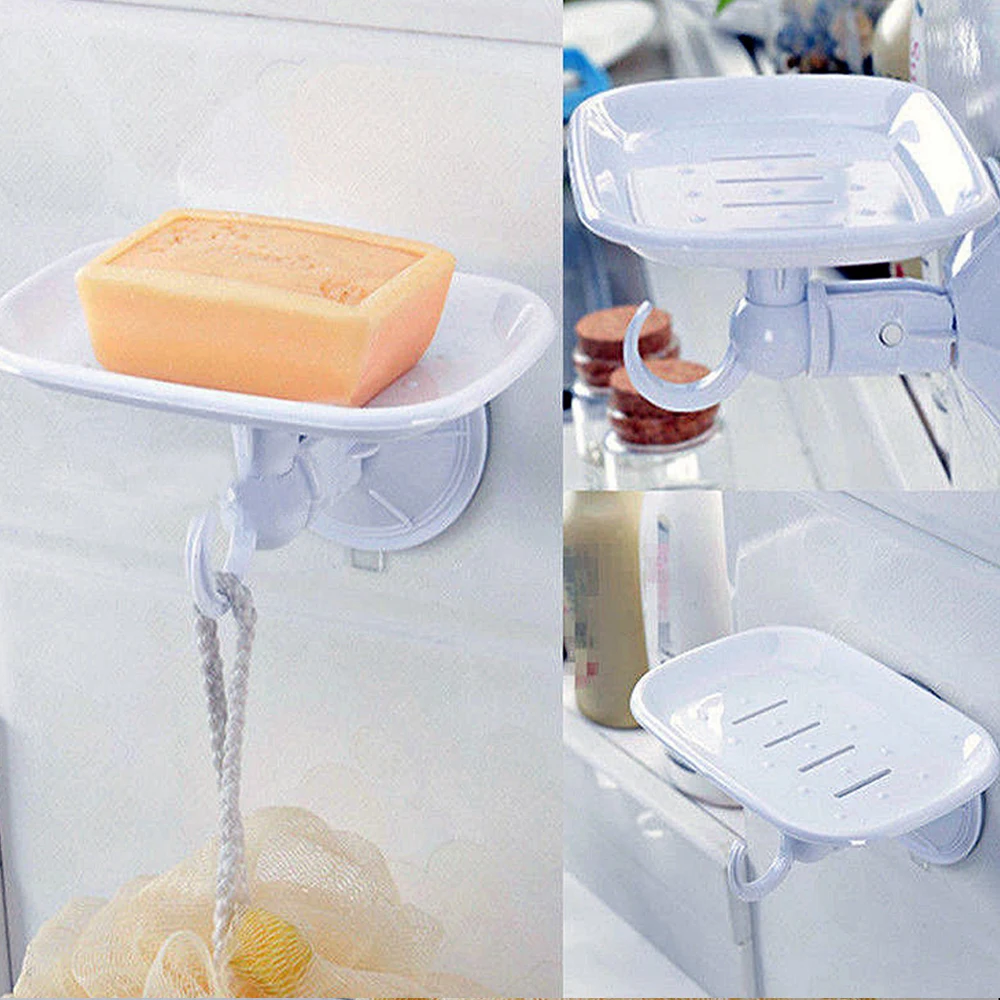 Прочный пластиковый держатель для мыла на присоске, корзина для посуды, поднос для ванной комнаты, аксессуары для ванной комнаты для дома